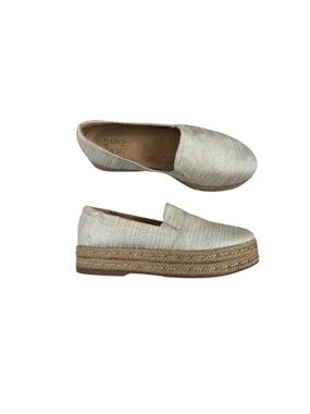 Naturalizer classic slip on cream tan jute platform espadrille shoes size 8 1/2